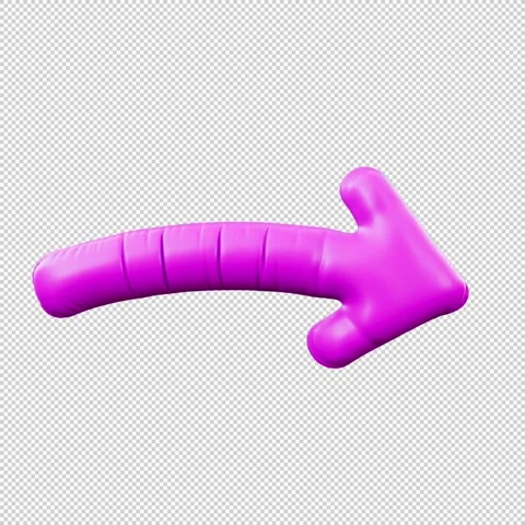 3D Render of Inflatable Pink Balloon Arrow Popping Up and Swaying in Loop A.. Stock Footage 317741538