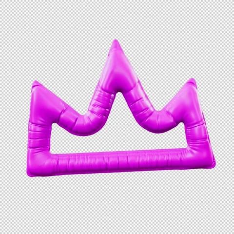 3D Render of Inflatable Pink Balloon Crown Gently Swaying in Seamless Loop .. Stock Footage 317741580