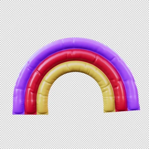 3D Render of Inflatable Rainbow Appearing and Gently Swaying in Loop Animat.. Stock Footage 317741514