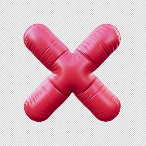 3D Render of Inflatable Red Balloon X Rotating in Seamless Loop Animation w.. Stock Footage 317741536