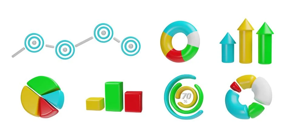3d render infographic set Stock Illustration