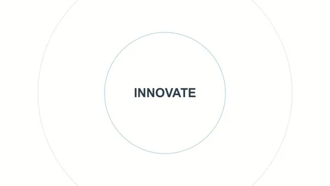 3D render of innovate text with circular motion creating minimal business Stock Footage 334940292