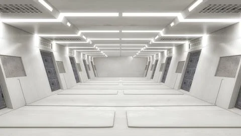 3D render Interior and futuristic architecture design Stock Illustration