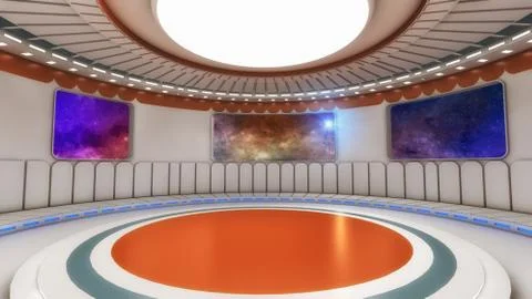 3D render Interior and futuristic architecture design Stock-Illustration