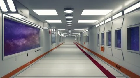 3D render Interior and futuristic architecture design Stock Illustration