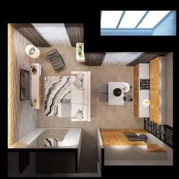3d render interior design of the apartments is in Scandinavian s Stockillustratie