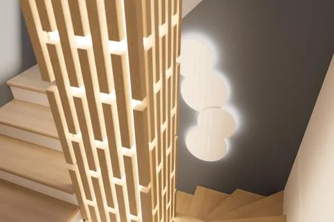 3d render interior design of a foyer in a private country house Stock Illustration