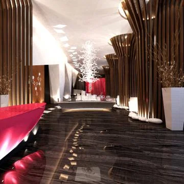3D Render of Interior Design Stock Illustration