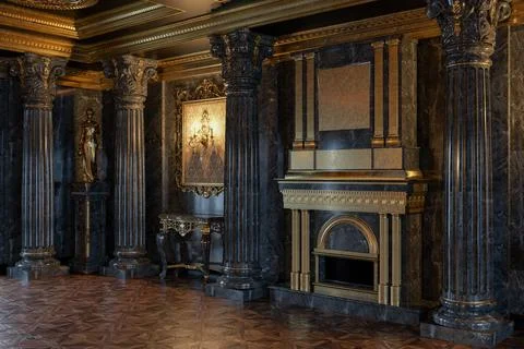 3d render of the interior of the hall in a classic style Stock Illustration