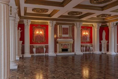 3d render of the interior of the hall in a classic style Stock Illustration
