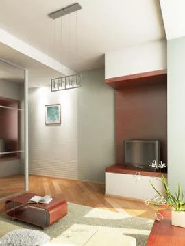 3D render interior Stock Illustration