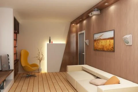 3D render interior Stock Illustration