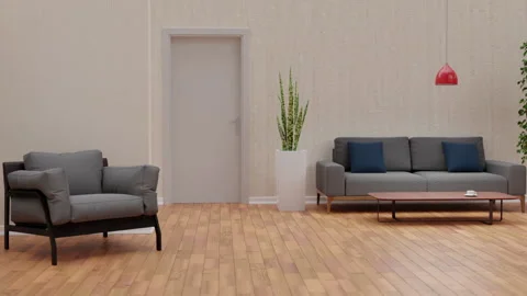 3d render interior minimalism, chair and table Stock Footage 157782227