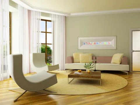 3D render interior Stock Photos
