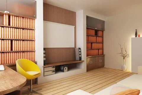 3D render interior Stock Photos