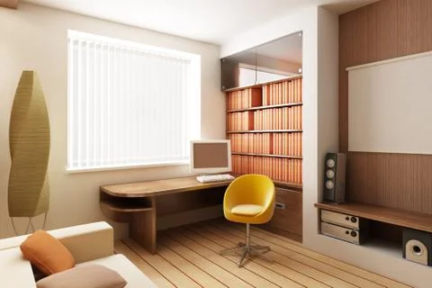 3D render interior Stock Photos