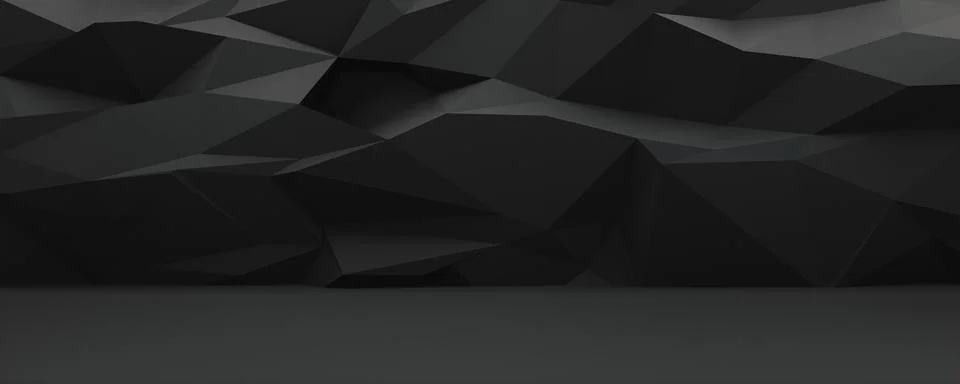 3D render interior of a polygonal pattern background wall 스톡 일러스트