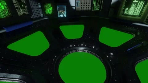 3d render of International Space Station Interior. Interior of ISS module Cupola Stock Footage 130308018