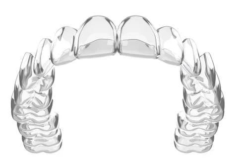 3d render of invisalign removable and invisible retainer Stock Illustration