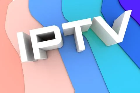 3D render . IPTV . Online television broadcasting . Technology concept イラスト素材