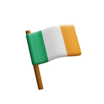 3d render Ireland flag Stock Illustration