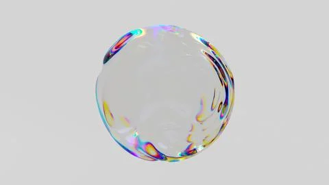 3D render iridescent glass bubble Stock Illustration