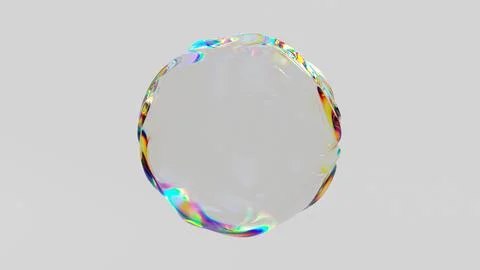 3D render iridescent glass bubble Stock Photos