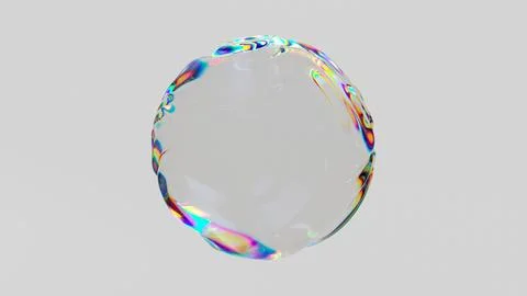 3D render iridescent glass bubble Stock Photos