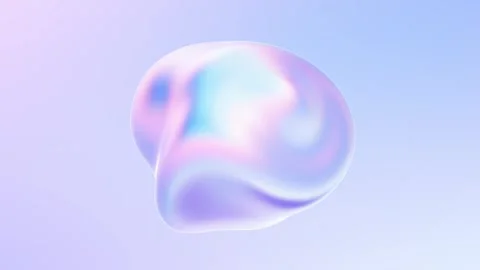 3D Render Iridescent Liquid Metal Sphere Holographic Color Reflections Stock Footage 330478365