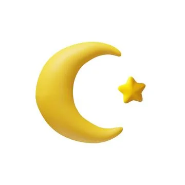3D render islamic crescent symbol Stock Illustration