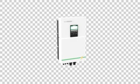 3d render isolate big solar cell inverter system controller house equipment Illustrazione stock