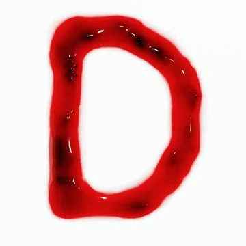 3d render of isolated blood or red wine alphabet letters top view. Stock Illustration