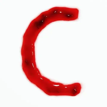 3d render of isolated blood or red wine alphabet letters top view. Stock Illustration