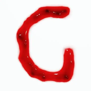 3d render of isolated blood or red wine alphabet letters top view. Stock Illustration