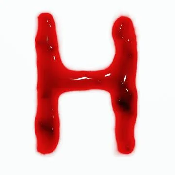 3d render of isolated blood or red wine alphabet letters top view. Stock Illustration