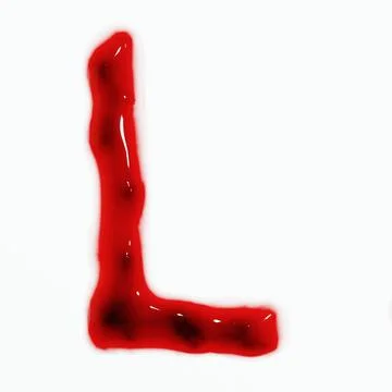 3d render of isolated blood or red wine alphabet letters top view. Stock Illustration