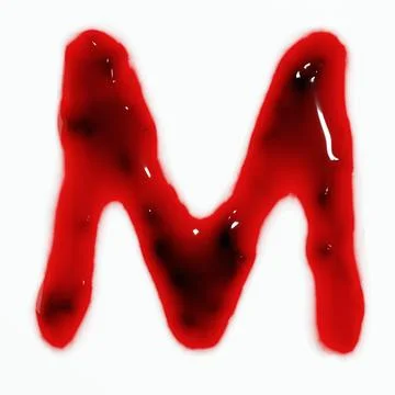 3d render of isolated blood or red wine alphabet letters top view. Stock Illustration