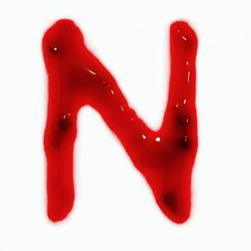 3d render of isolated blood or red wine alphabet letters top view. Stock Illustration