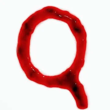 3d render of isolated blood or red wine alphabet letters top view. Stock Illustration