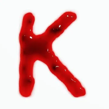 3d render of isolated blood or red wine alphabet letters top view. Stock Illustration