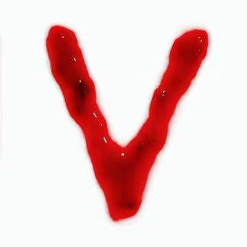 3d render of isolated blood or red wine alphabet letters top view. Stock Illustration