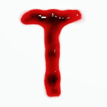 3d render of isolated blood or red wine alphabet letters top view. Stock Illustration