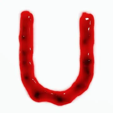 3d render of isolated blood or red wine alphabet letters top view. Stock Illustration