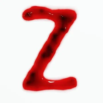 3d render of isolated blood or red wine alphabet letters top view. Stock Illustration
