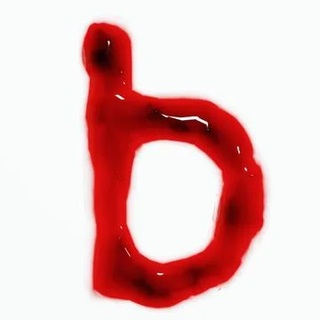 3d render of isolated blood or red wine alphabet letters top view. Stock Illustration
