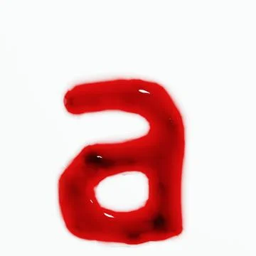 3d render of isolated blood or red wine alphabet letters top view. Stock Illustration