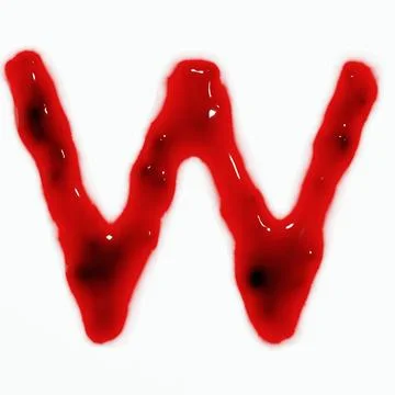 3d render of isolated blood or red wine alphabet letters top view. Stock Illustration
