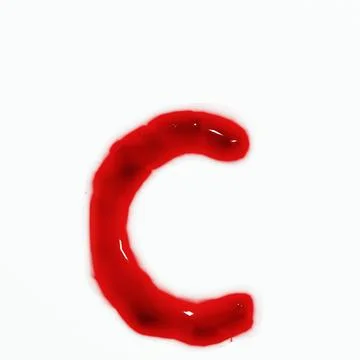 3d render of isolated blood or red wine alphabet letters top view. Stock Illustration