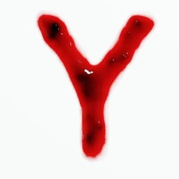 3d render of isolated blood or red wine alphabet letters top view. Stock Illustration
