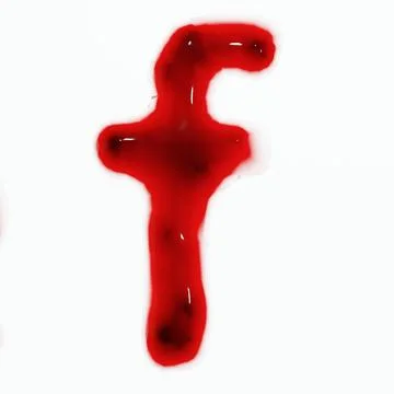 3d render of isolated blood or red wine alphabet letters top view. Stock Illustration